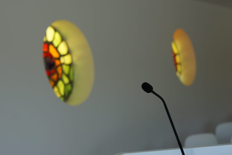 Multiroom audio in funeral hall