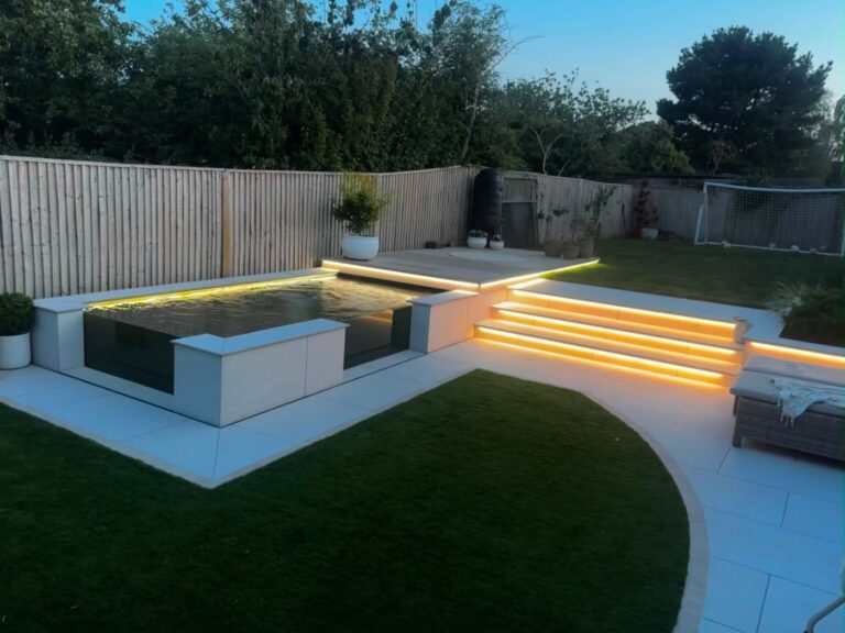 Smart Garden Lighting with Koi Pond